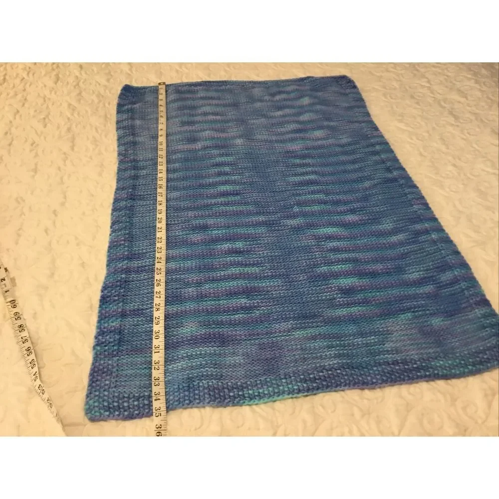 New Handmade Crocheted Baby‎ Blanket Lap blanket Blue purple 35LX26W inches